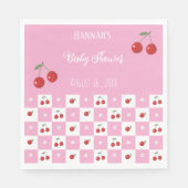 Thème Cerise Serviette en Papier Rose et Blanche (Devant)