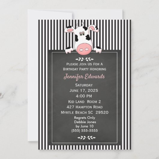 Thème Chalkboard Anniversaire de enfant Invitation (Devant)