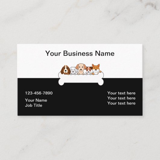 Thème Chien Carte de visite Modèle (Devant)