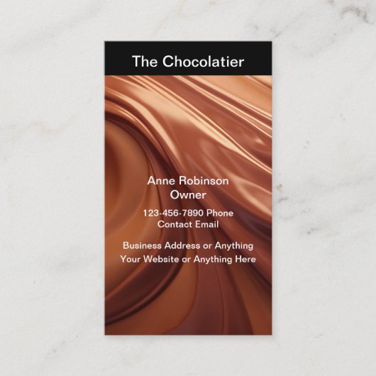 Thème Chocolatier Carte de visite Vertical (Devant)