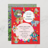 Thème Cirque Invitation pour les enfants à la fête (Devant / Derrière)