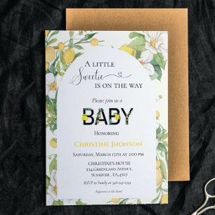 Thème citron petite invitation baby shower sucrée