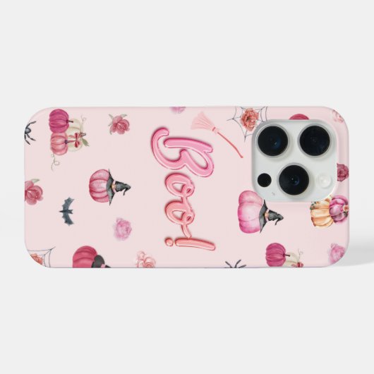 Thème Citrouille rose iPhone 15 Pro (Verso Horizontal)