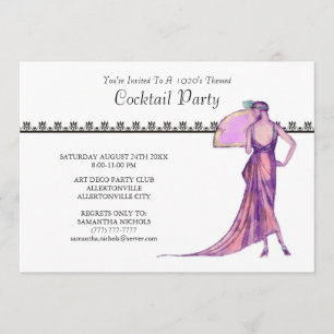 Theme Cocktail Party Invitation 1920 Kaart