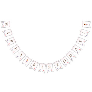 Thème Crème glacée Anniversaire Fête Drapeaux