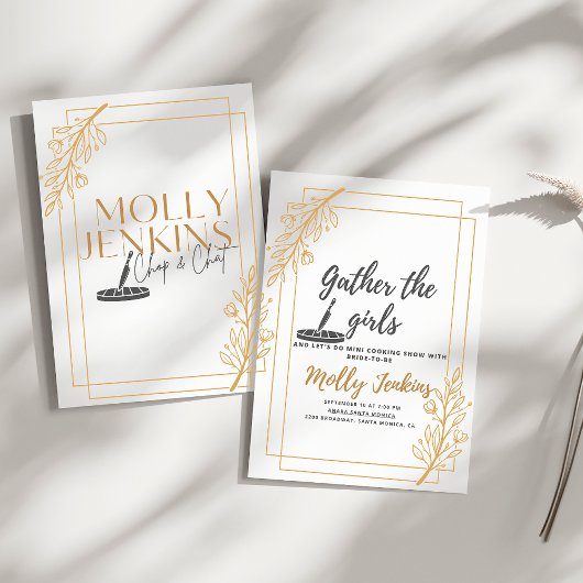 Thème cuisine Bachelorette invitation