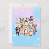 Thème d'animaux de fête effrayants pour invitation (Dos)
