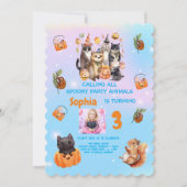 Thème d'animaux de fête effrayants pour invitation (Devant)