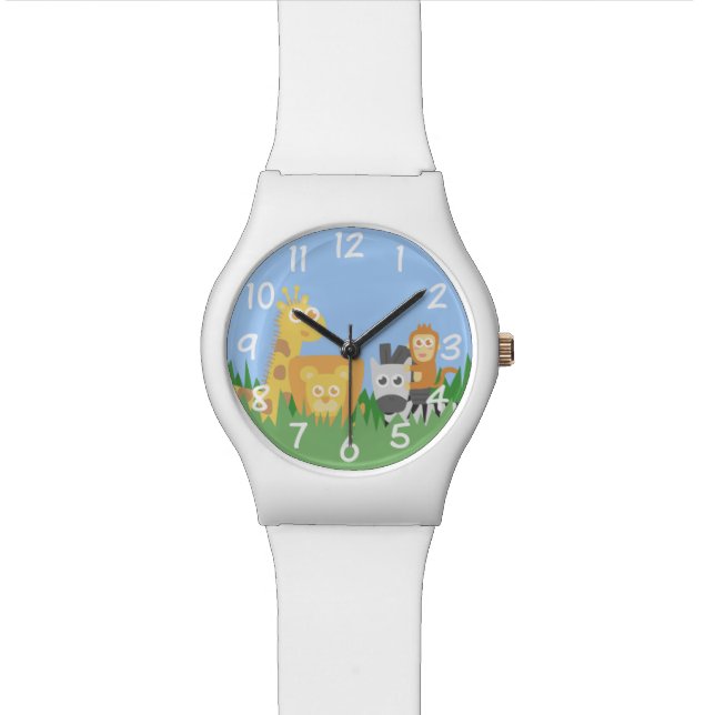 Thème d'animaux de safari pour la montre d'enfants (Fermer)