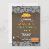 Thème d'anniversaire de la mine d'or Invitation (Devant)