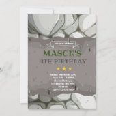 Thème d'anniversaire de pierre rock Invitation (Devant)