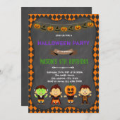 Thème d'anniversaire d'Halloween Invitation (Devant / Derrière)