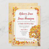 Thème d'automne faire-part de mariage, Invitation (Devant / Derrière)