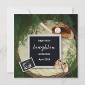 Thème de baseball Faire-part de grossesse (Devant)