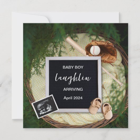 Thème de baseball Faire-part de grossesse (Devant)
