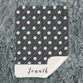 Thème de baseball Nom personnalisé couverture pour