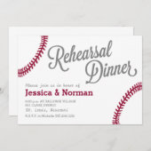 Thème de baseball Répétition Dîner invitation (Devant / Derrière)