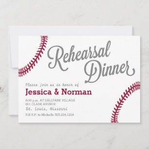 Thème de baseball Répétition Dîner invitation
