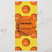 Thème de basket de la fête sportive Cartes de menu (Dos)