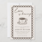 Thème de café tiré à la main Invitation de douche (Devant)