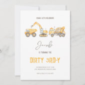 Thème de construction 3ème anniversaire Invitation (Devant)