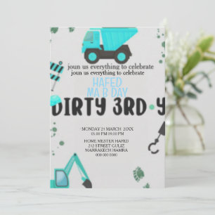 Thème de construction 3ème anniversaire Invitation