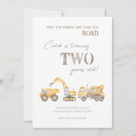 Thème de construction Invitation de deuxième anniv (Devant)