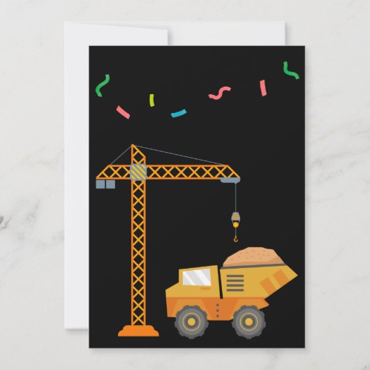 Thème de construction Invitation pour la fête d'an (Dos)