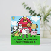 Thème de ferme Customisé Invitations d'anniversair (Debout devant)
