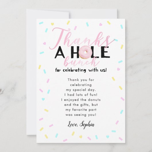 Thème de fête d'anniversaire avec un donut Merci b (Devant)