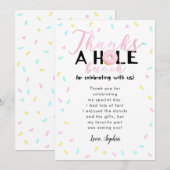 Thème de fête d'anniversaire avec un donut Merci b (Devant / Derrière)