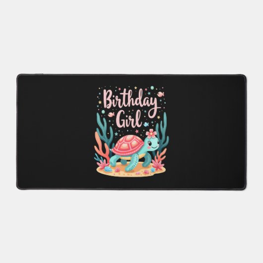Thème de fête d'anniversaire Tortue de mer Fille d (Recto)