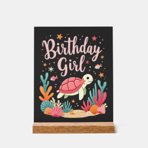 Thème de fête d'anniversaire Tortue de mer Fille d
