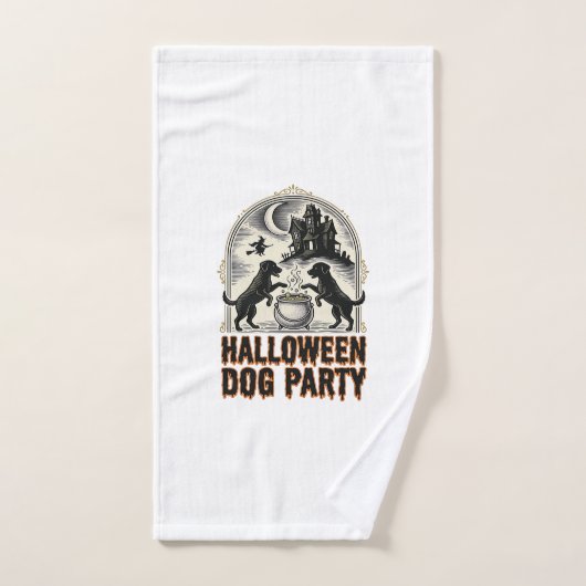 Thème de fête pour chien Halloween Chaudron de sor (Serviette à main)