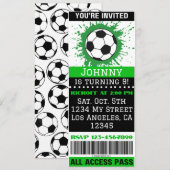 Thème de football Billet d'anniversaire Invitation (Devant / Derrière)