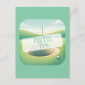 Thème de golf Anniversaire Invitation Carte postal (Devant)