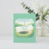 Thème de golf Anniversaire Invitation Carte postal (Debout devant)