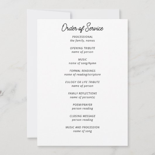 Thème de golf, Célébration de la vie Programme fun (Dos)