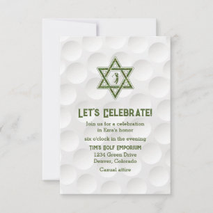 Thème de golf Golf Bar Mitzvah Invitation de récep