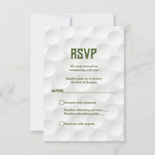 Thème de golf Golf Bar Mitzvah RSVP Card (Devant)