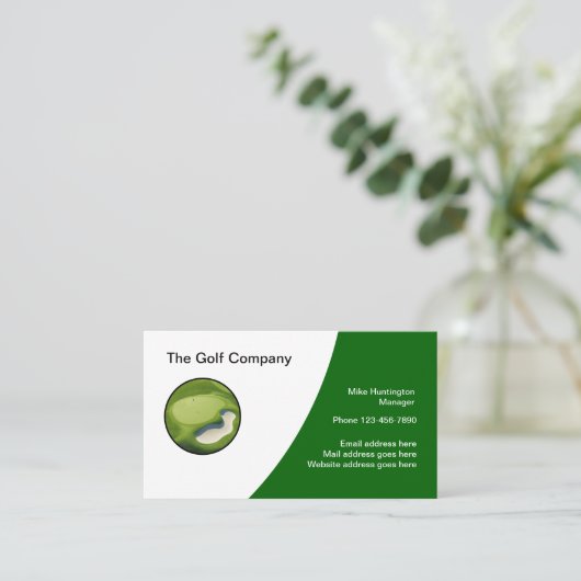 Thème de golf Logo moderne Cartes de visite (Debout devant)