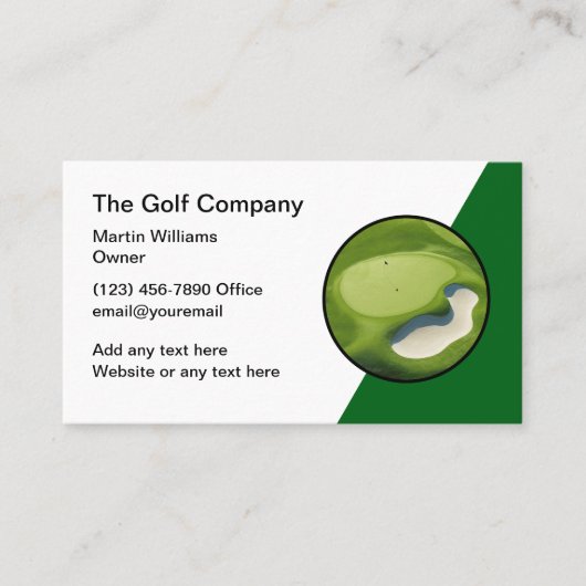 Thème de golf Moderne Carte de visite Unique (Devant)