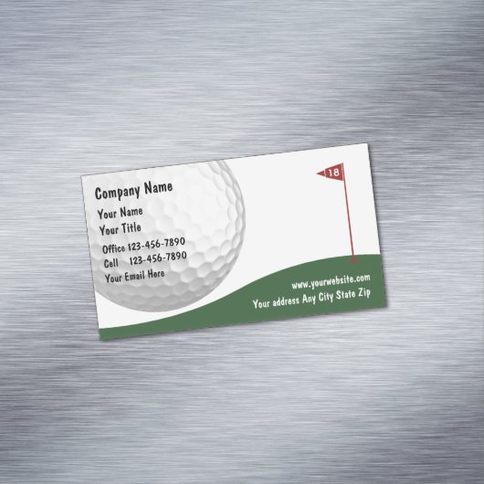 Thème de golf Simple Carte de visite Magnet (In Situ)
