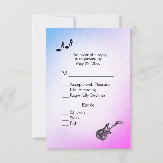 Thème de guitare Violet Perlé RSVP avec choix de m (Devant)