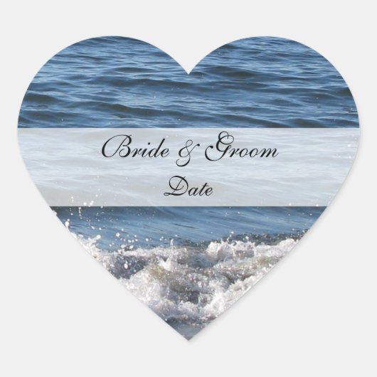 Thème de Heart Beach Enregistrer Stickers Date (Devant)