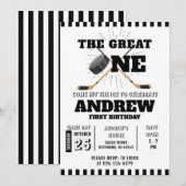 Thème de hockey personnel Invitation d'anniversair (Devant / Derrière)