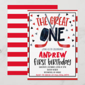 Thème de hockey personnel Invitation d'anniversair (Devant / Derrière)