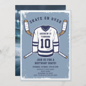 Thème de hockey personnel Invitation de fête d'ann (Devant / Derrière)