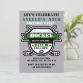 Thème de hockey vert Invitations de la fête d'anni (Debout devant)