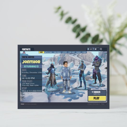 Thème de jeu Invitation (Debout devant)